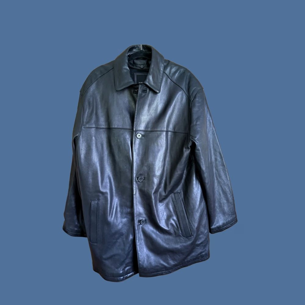 Andrew Marc Andrew Marc Black Faux Leather Moto Jacket Mens Large 4 Button Business Size US L / EU 52-54 / 3 - 1 Thumbnail