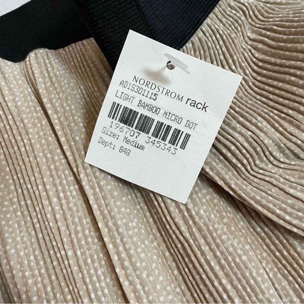Adrianna Papell NWT New $99 Adrianna Papell Beige Polka Dot Release Pleat M Size 32" / US 10 / IT 46 - 7 Thumbnail