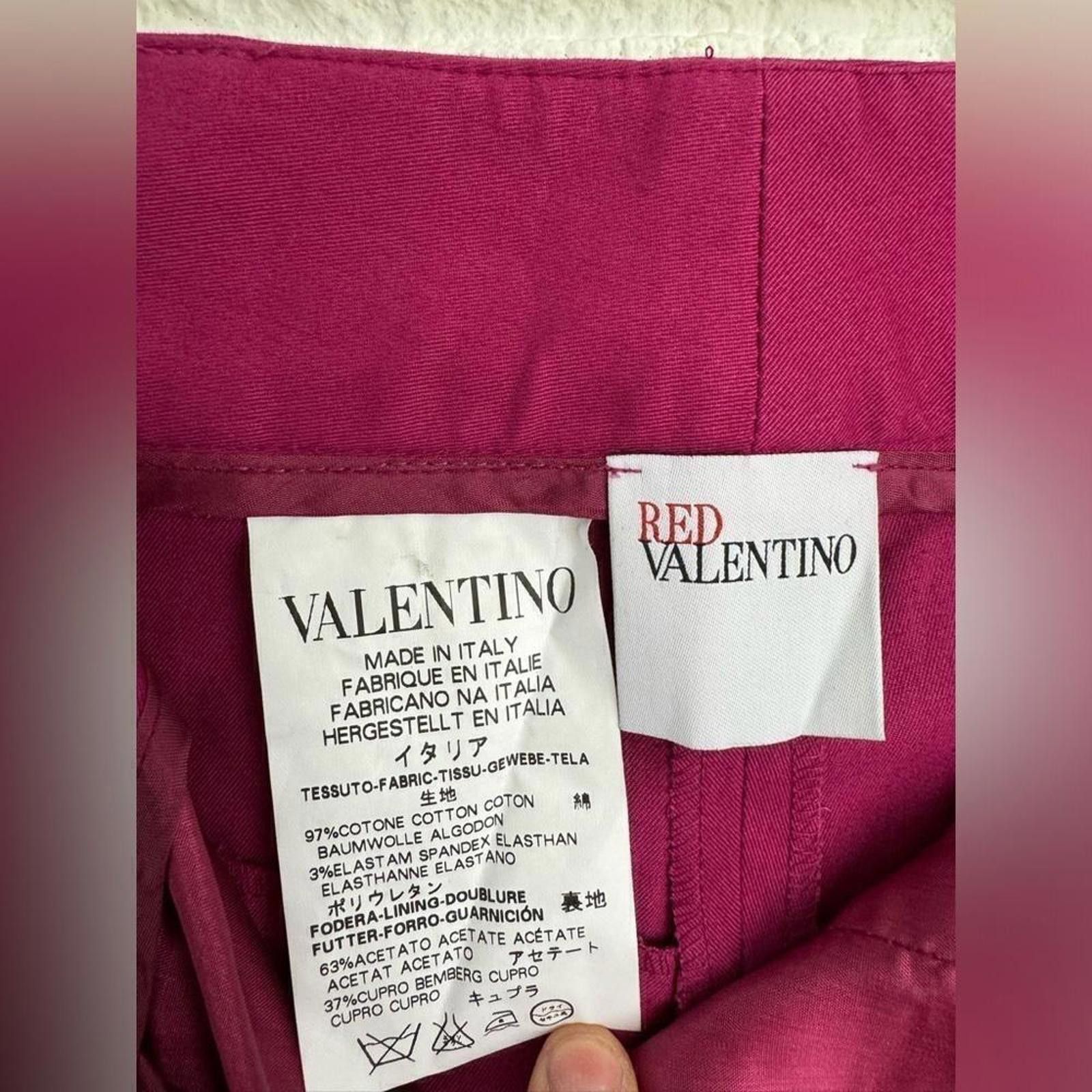 Designer Fuchsia Dress Pants Striped Waistband RED Valentino Size 28" / US 6 / IT 42 - 7 Thumbnail