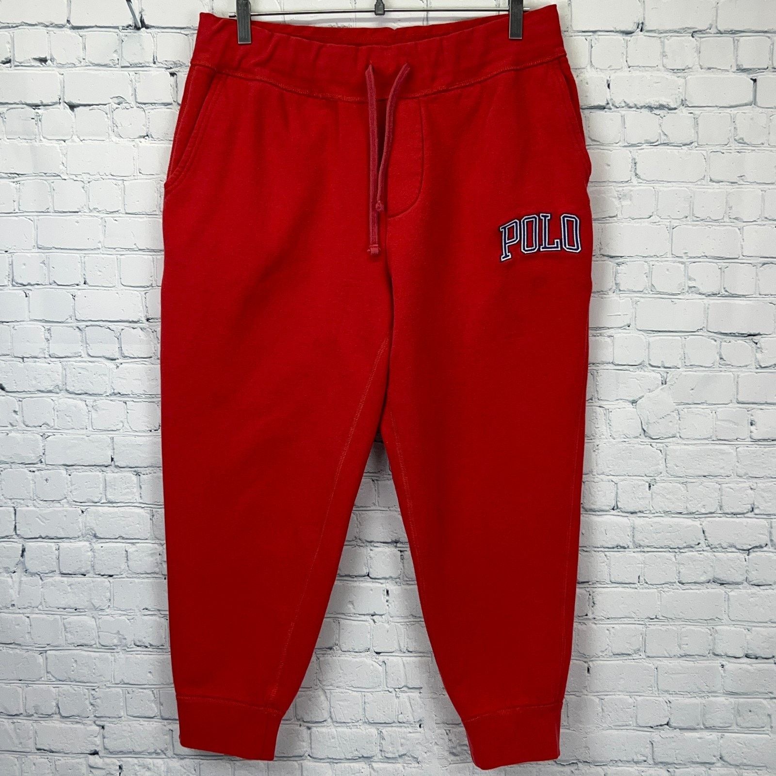 Polo Ralph Lauren Polo Ralph Lauren Joggers Sweatpants Logo Spell Out Red L Size US 36 / EU 52 - 2 Thumbnail
