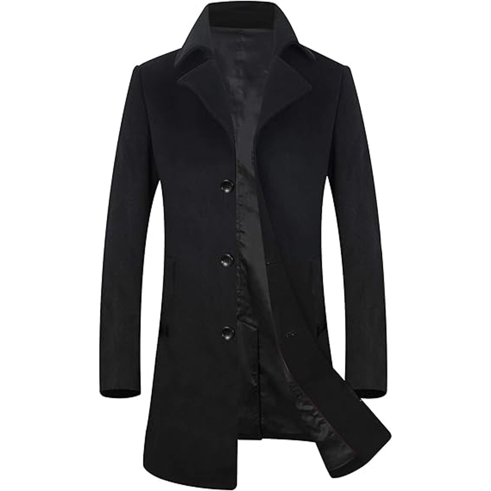 Other ELETOP Men's Wool Coat Winter Long Trench Coat Classic Size US M / EU 48-50 / 2 - 1 Thumbnail