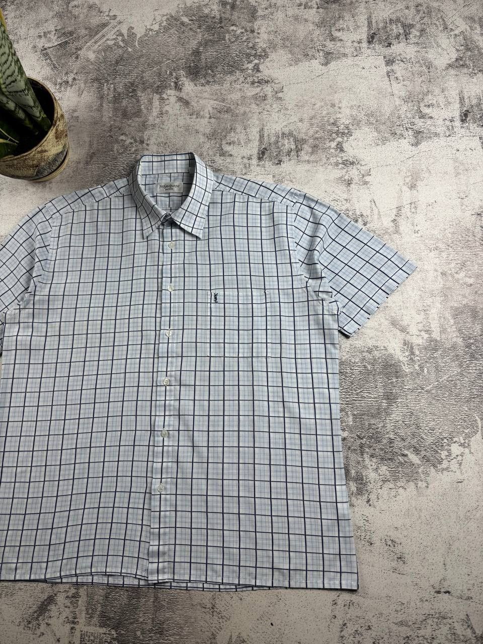 Yves Saint Laurent Yves Saint Laurent YSL Paris Blue Men’s XL Size Checked Basic Button Blank Shirt Size US XL / EU 56 / 4 - 2 Thumbnail