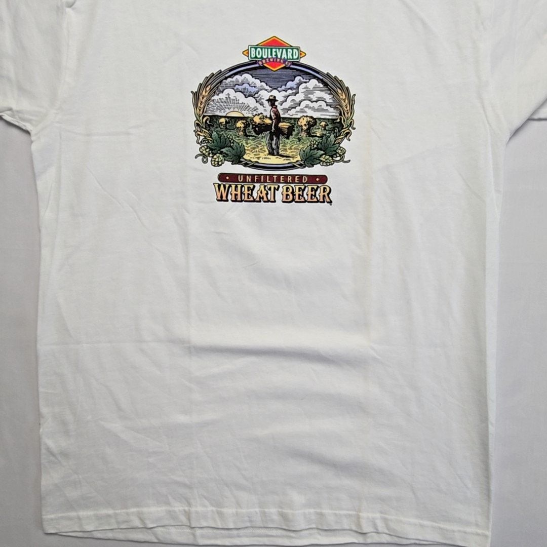 Vintage Vintage Boulevard Brewing Co Wheat Beer Graphic M White Tee Size US M / EU 48-50 / 2 - 3 Thumbnail