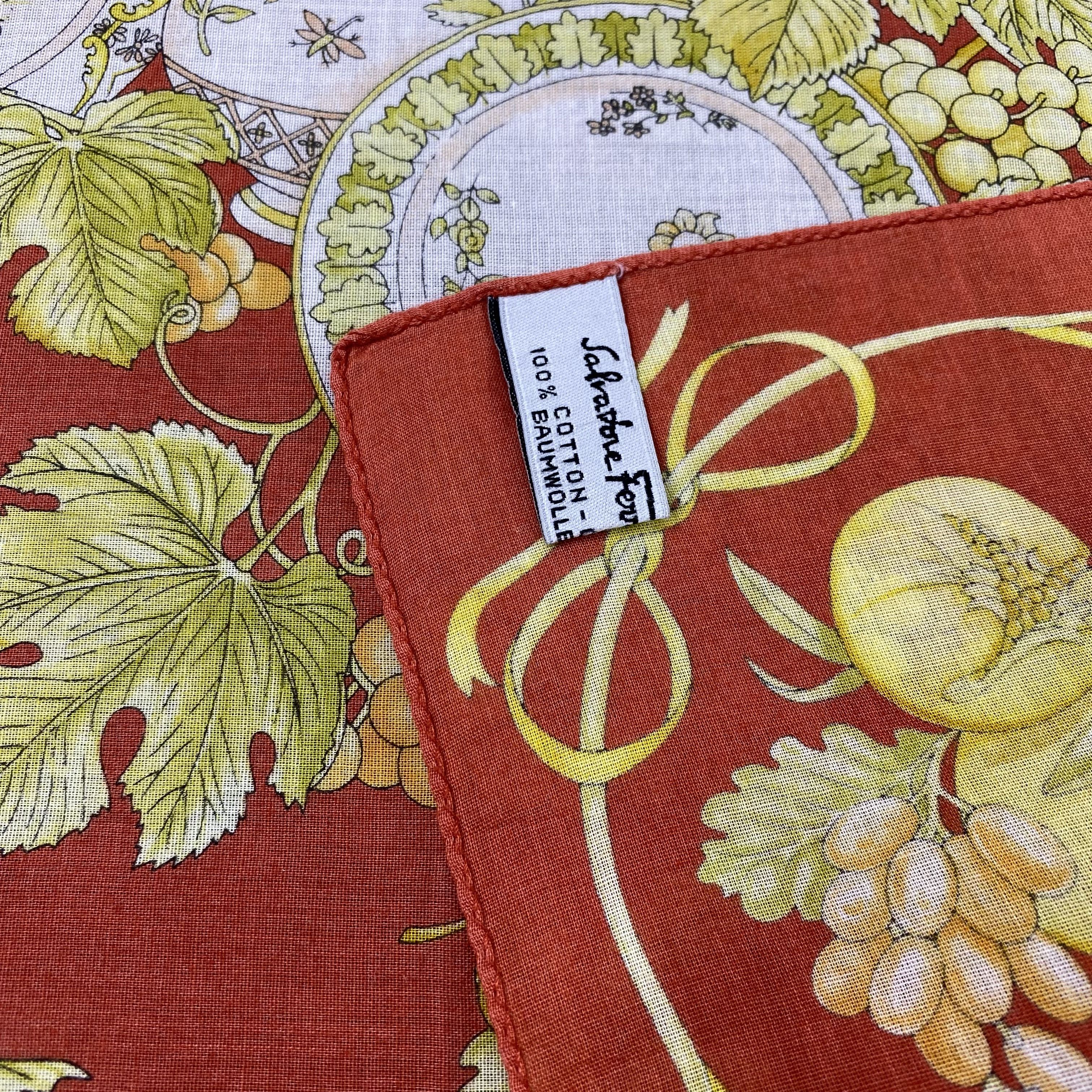 Salvatore Ferragamo Salvatore Ferragama Handkerchief Neckerchief Bandana-B1816 Size ONE SIZE - 6 Thumbnail
