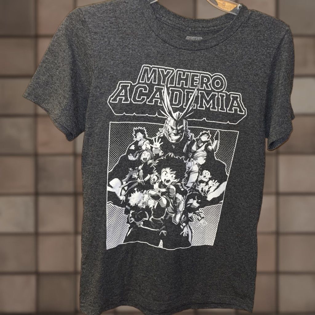 Vintage My Hero Academia T-Shirt Funimation Unisex Adults XS Dark Gray Black Cotton Cartoon Graphicprint Size US XS / EU 42 / 0 - 1 Thumbnail
