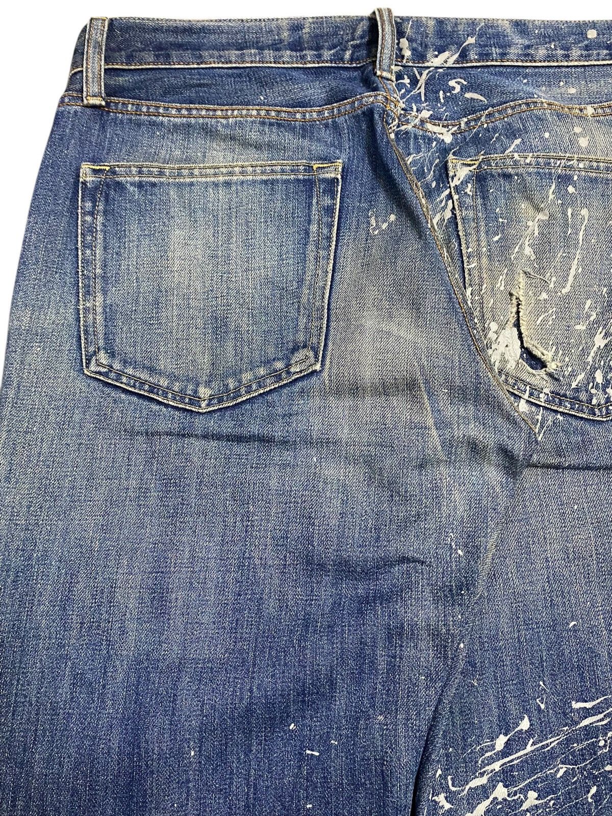 Jun Takahashi Vintage JapaneseBrands Blue Wash Custom Splatter Loose Jeans Size US 33 - 9 Thumbnail