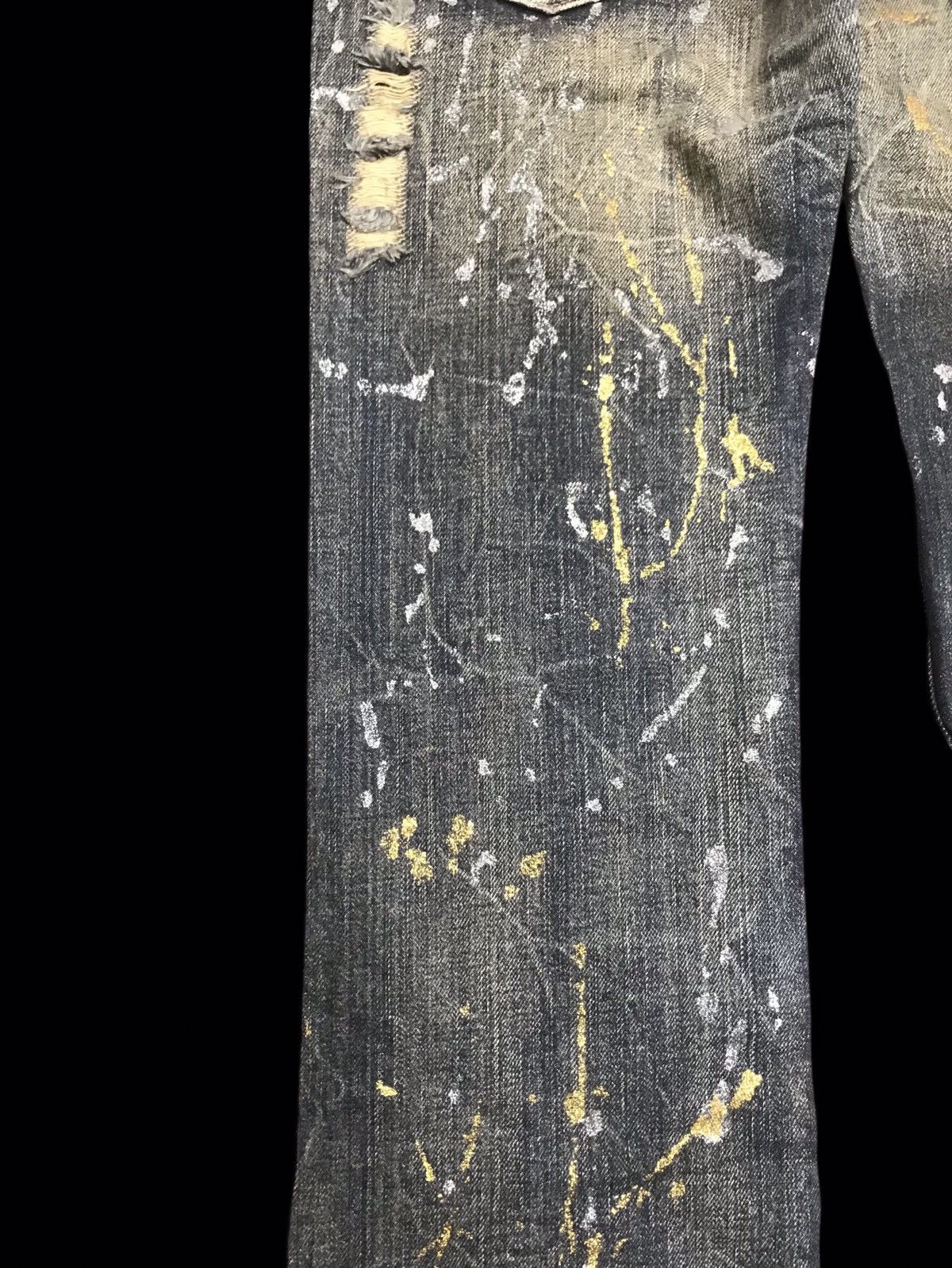 Other FLARE KUI SuperHeavy Distressed&Painter Splash Denim F161 Size US 30 / EU 46 - 16 Thumbnail