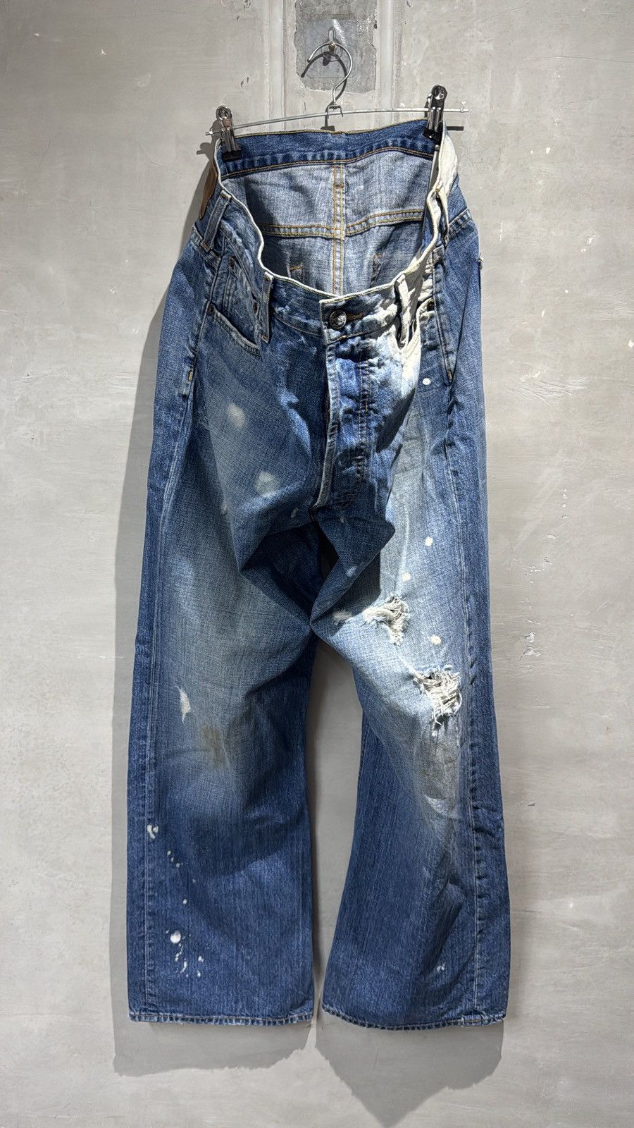 Ruehl No. 925 Ruehl 925 Distressed Boot Cut Paint Splatter Denim Jeans Size US 35 - 2 Thumbnail