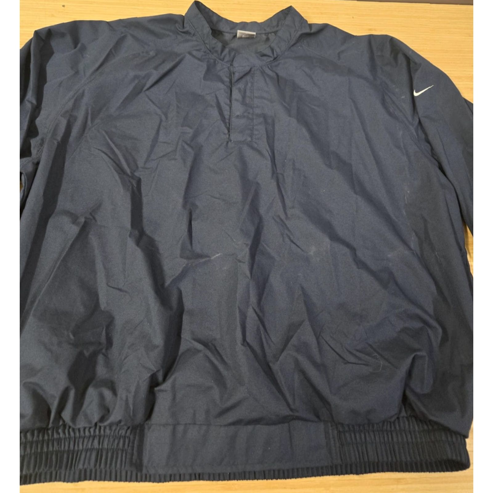 Nike Nike Jacket Windbreaker Mens XL Navy Blue Pullover Elastic Hem Pockets Activewear Slim Fit Sportswear Size US XL / EU 56 / 4 - 3 Thumbnail