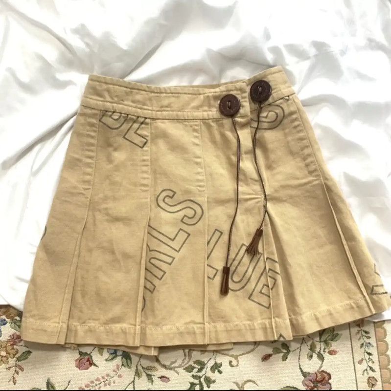 Burberry Burberry Khaki Pleated Skirt for Women Size 23" - 1 Thumbnail