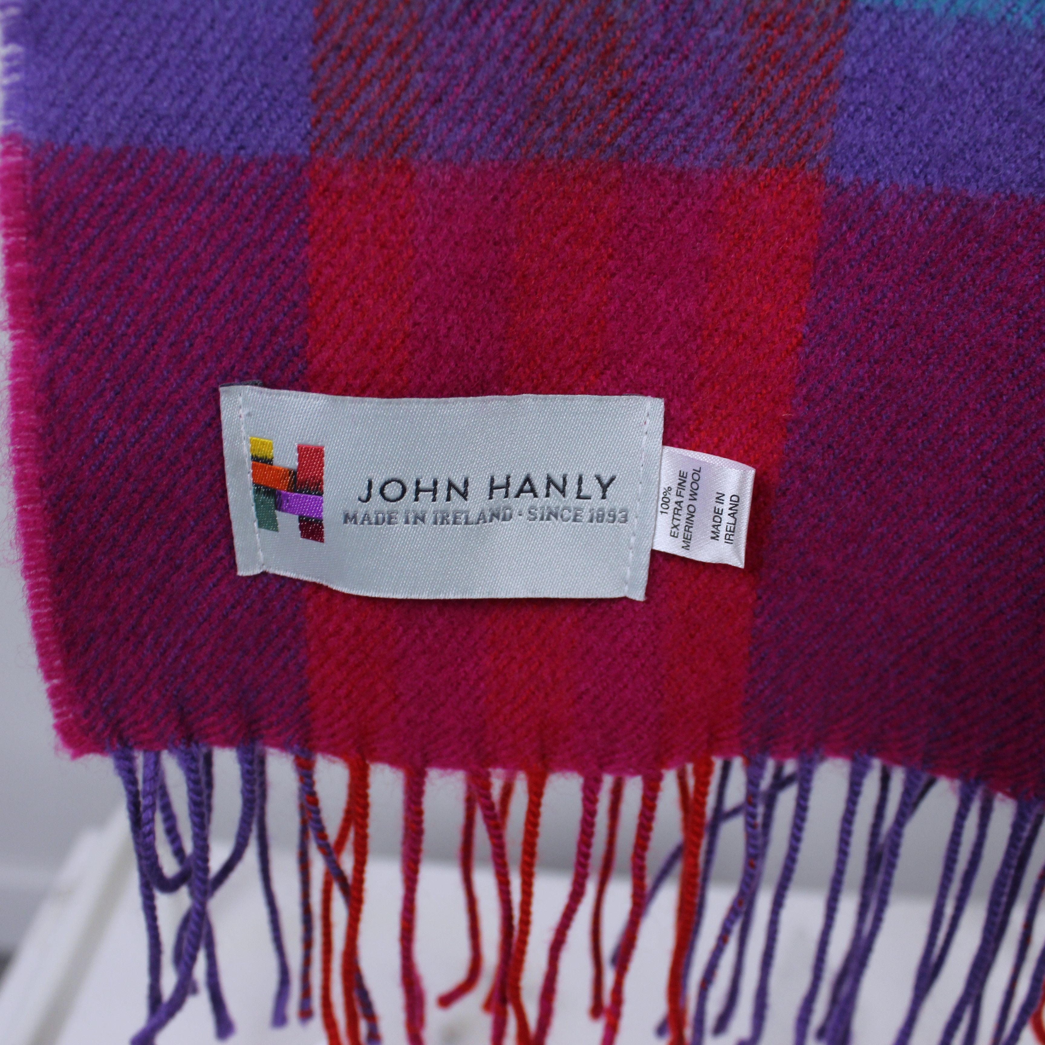 Vintage John Hanly ireland merino wool scarf multi Size ONE SIZE - 4 Thumbnail