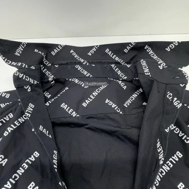 Balenciaga Balenciaga Balenciaga Black Printed Long Sleeve Shirt -250 Size US M / EU 48-50 / 2 - 7 Thumbnail