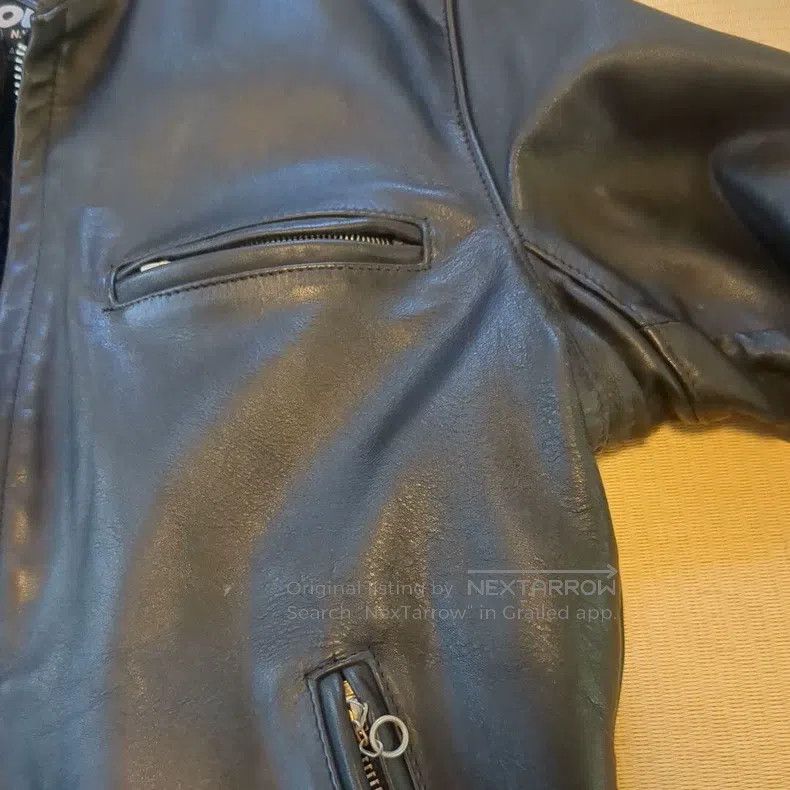 Schott Schott Straight stand-up collar leather jacket Size US L / EU 52-54 / 3 - 4 Thumbnail