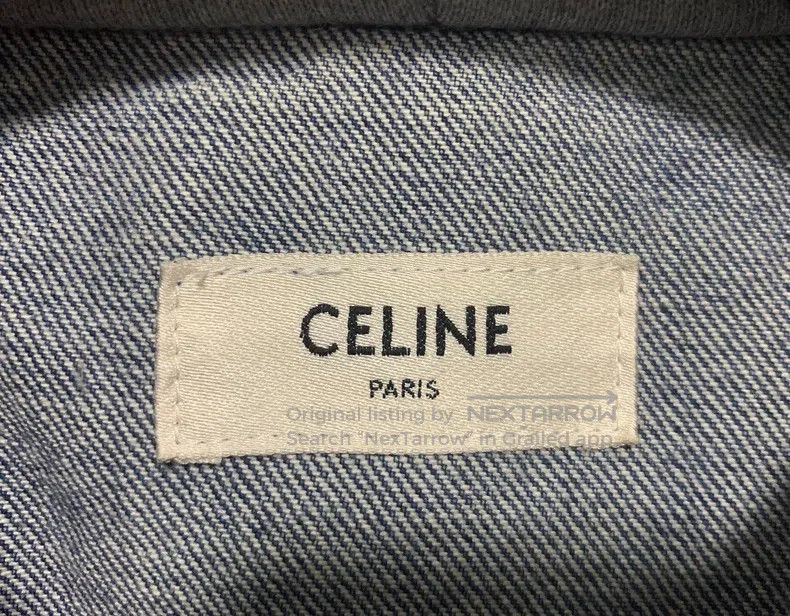 Celine CELINE Blue Washed Distressed Hooded Printed Denim Jacket Size US M / EU 48-50 / 2 - 3 Thumbnail
