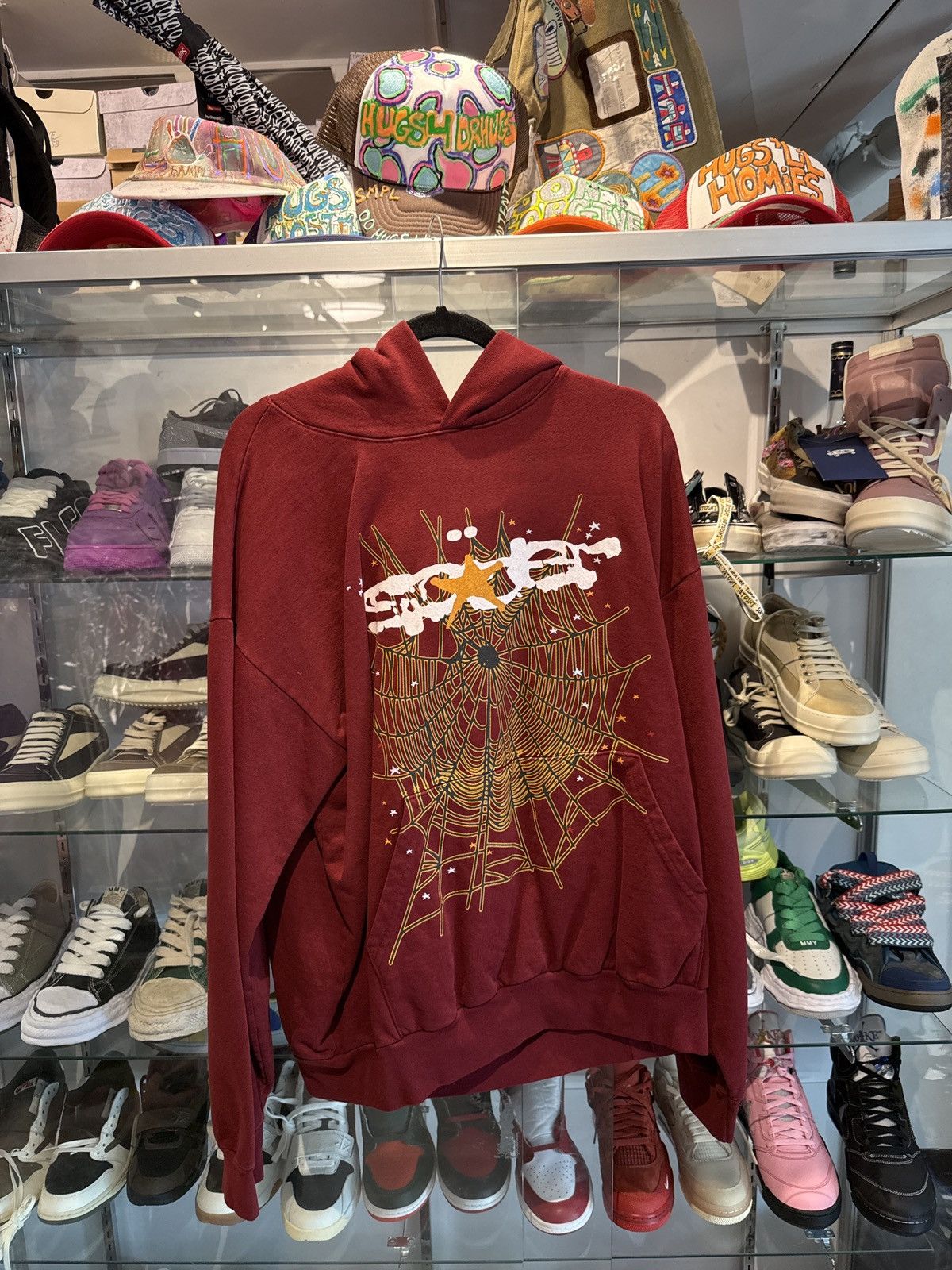 Sp5der Spider Burgundy Hoodie Extra Large Size US XL / EU 56 / 4 - 1 Thumbnail