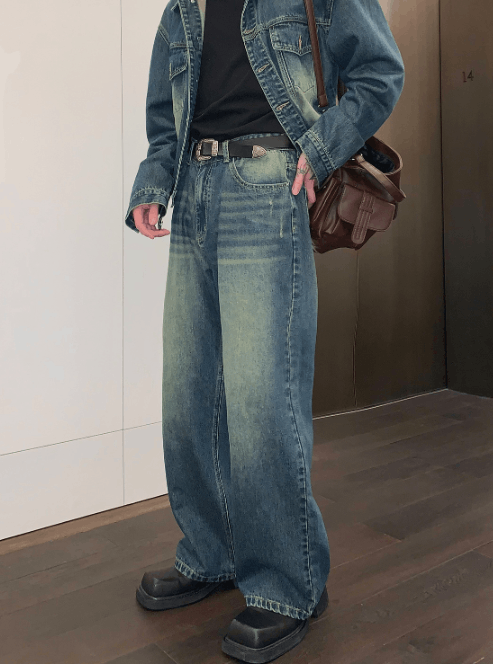 Japanese Brand × Jean Japanese retro distressed loose casual all-match jeans Size US 32 / EU 48 - 3 Thumbnail