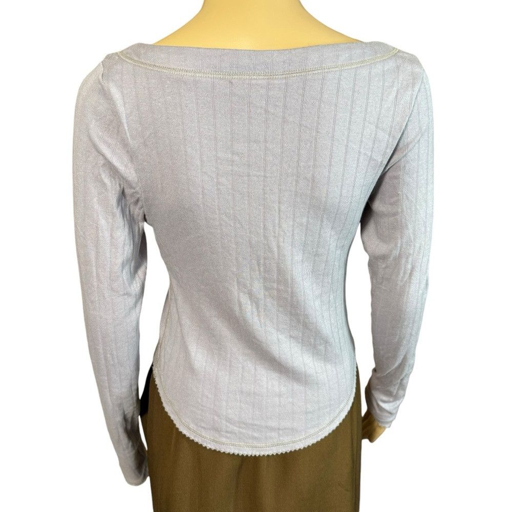 Free People New Free People Coffee Chat Long-Sleeve Lilac Top Size L Size L / US 10 / IT 46 - 5 Thumbnail
