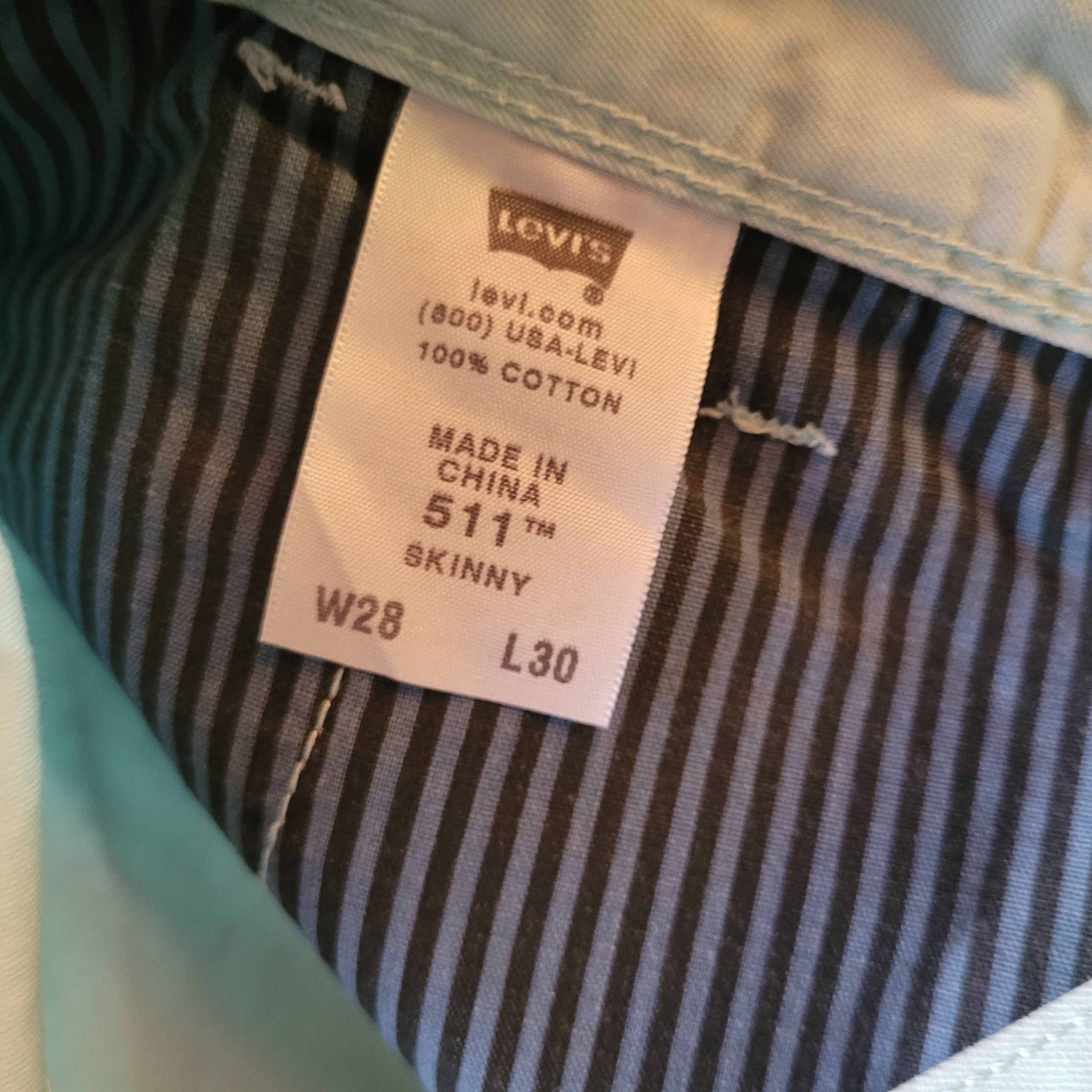 Levi's 511 Skinny Fit Men’s 28x30 Light Mint Green Size US 28 / EU 44 - 6 Thumbnail