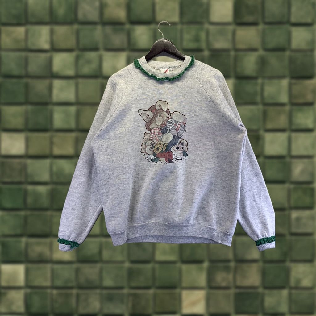 Jerzees VINTAGE Jerzees Womens Rabbit Gardening Crocheted Collar/Cuffs Sweatshirt XL-6767 Shirt Womens XL Cotton Blend 1990s Size XL / US 12-14 / IT 48-50 - 1 Thumbnail