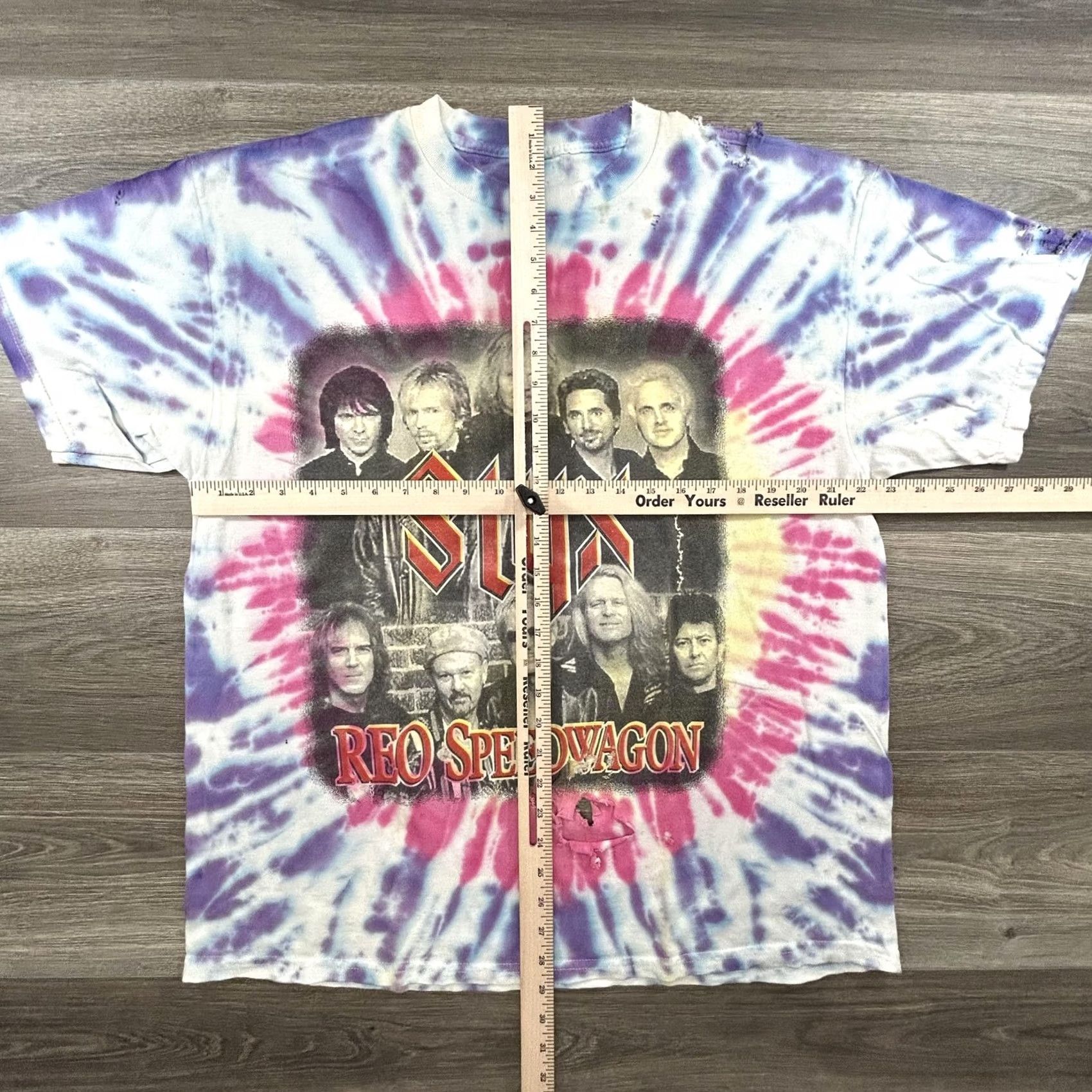 Hanes VINTAGE Styx REO Speedwagon Shirt Mens L Tie Dye Rock Band Tour 2000s Thrashed Size US L / EU 52-54 / 3 - 7 Thumbnail
