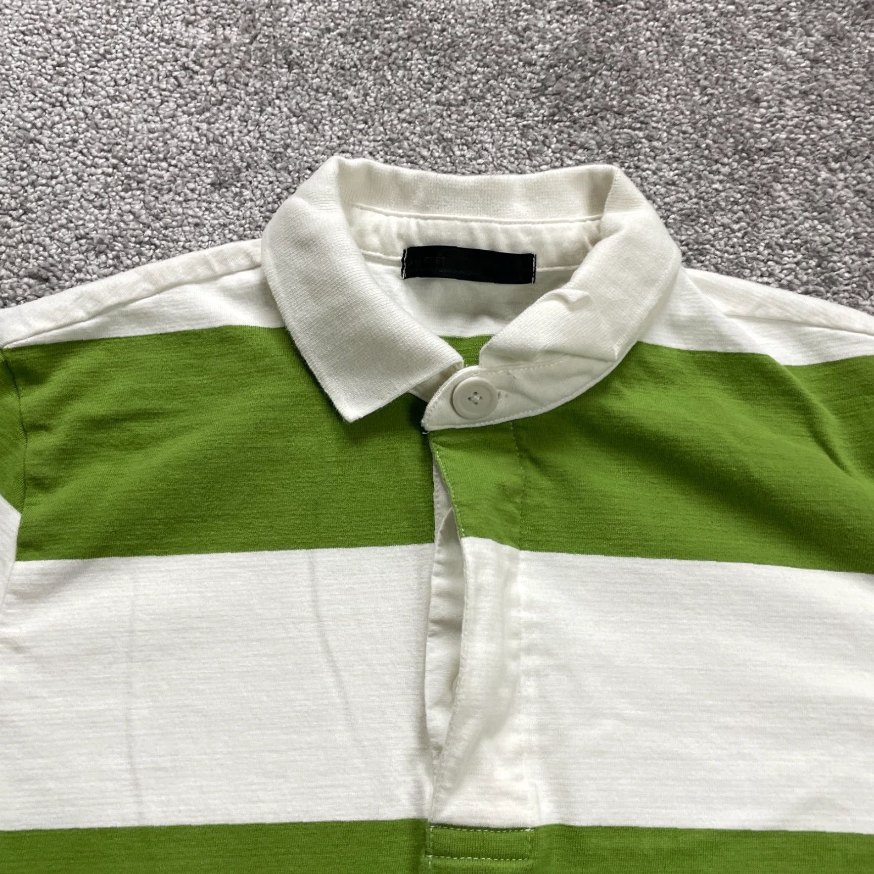 Oak + Fort Oak + Fort Polo Shirt Mens Small Green Striped Short Sleeve Cotton Casual Polo Shirt S Green Striped Classic Golf Mens Size US S / EU 44-46 / 1 - 3 Thumbnail
