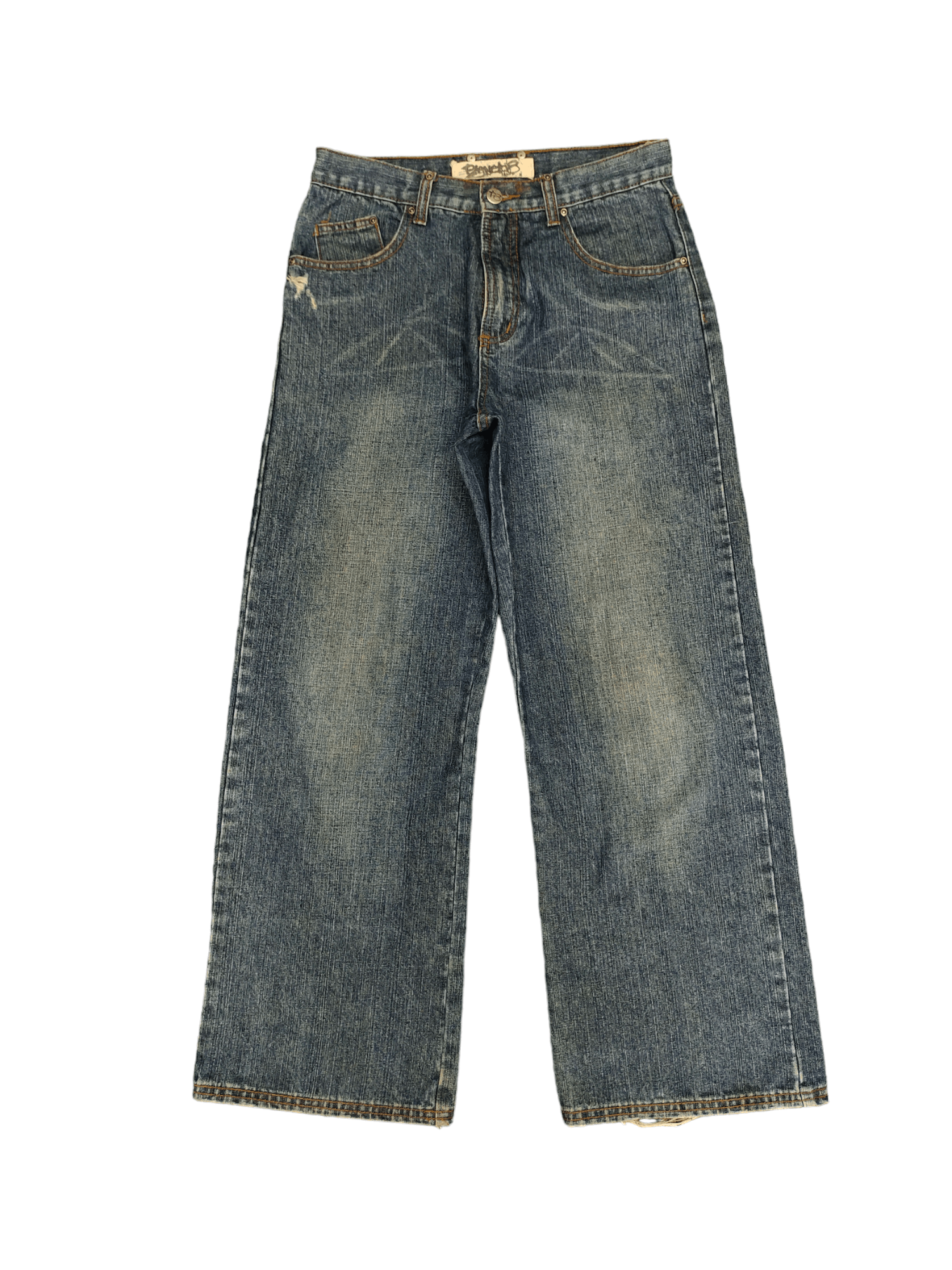 Japanese Brand Planet 8 Denim Y2k Jnco Streetwear Wide Leg Jeans Size US 28 / EU 44 - 8 Thumbnail