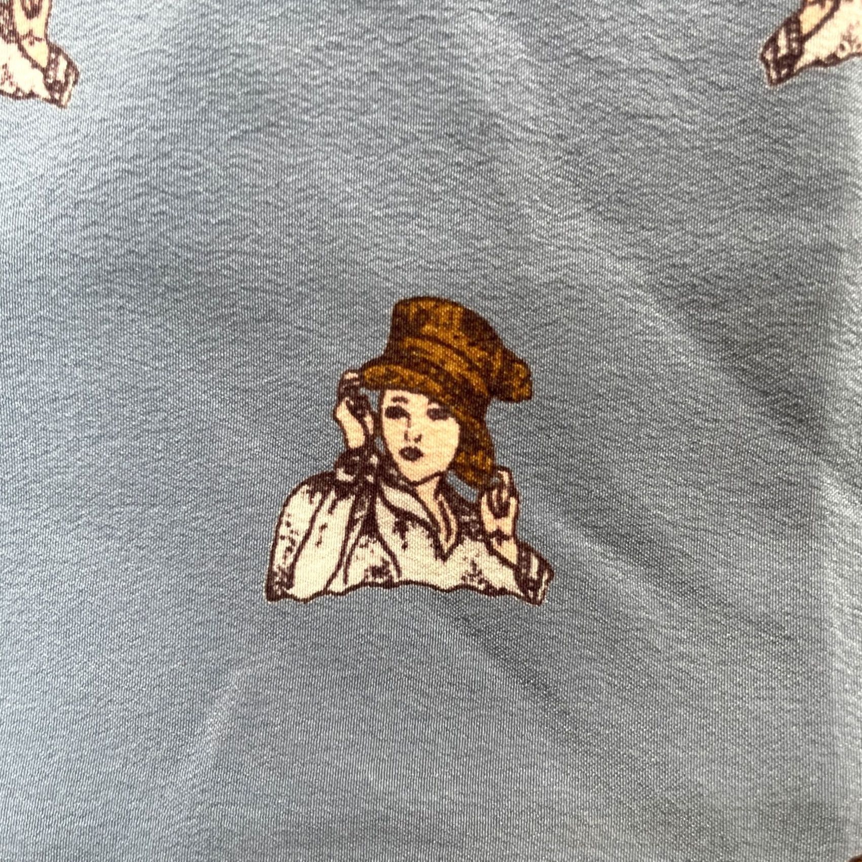 Lancel VINTAGE Lancel Paris Scarf 31x31in Blue Silk Square Women Size ONE SIZE - 7 Thumbnail