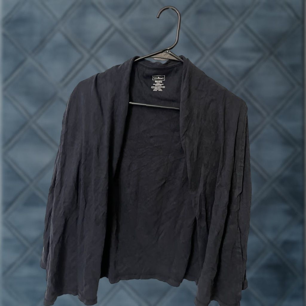 Vintage VINTAGE L.L. Bean Womens Cardigan Small Supima Cotton Open Front Top Black Size S Size S / US 4 / IT 40 - 1 Thumbnail