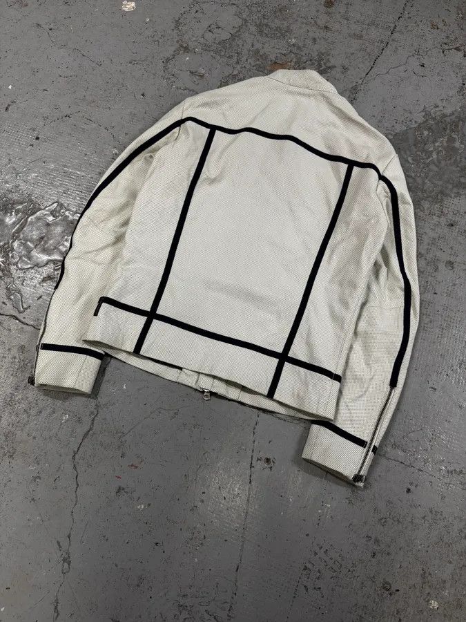 Armani 2010s Armani White & Blue Lined Ricing Jacket Size US S / EU 44-46 / 1 - 6 Thumbnail