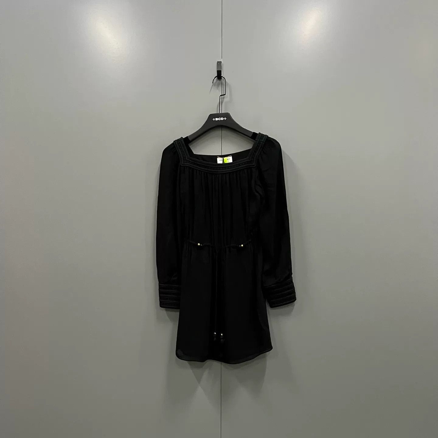 Saint Laurent Paris Saint Laurent Black Square Neck Dress Size S / US 4 / IT 40 - 1 Thumbnail