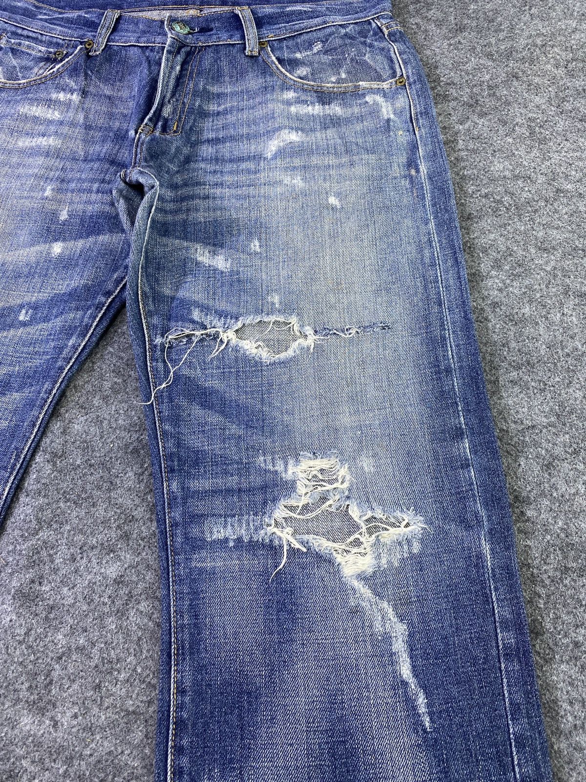 Japanese Brand × Jean Savignac 'de Denim Distressed Blue Wash Jeans - J956 Size US 34 / EU 50 - 13 Thumbnail