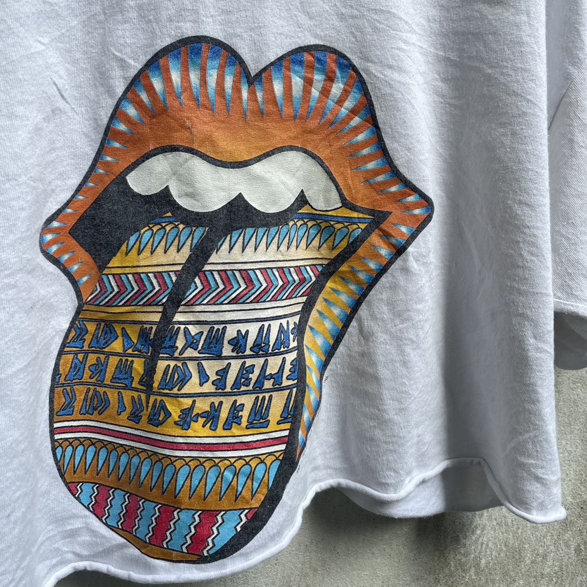 Band Tees × The Rolling Stones × Vintage Vintage 90s The Rolling Stones Cropped T-Shirt Size US XL / EU 56 / 4 - 9 Thumbnail