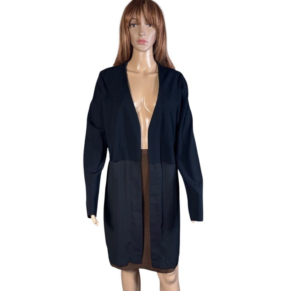 Cos COS Black Open Front Double Layer Sheer Bottom Cardigan Siz Size M / US 6-8 / IT 42-44 - 1 Thumbnail