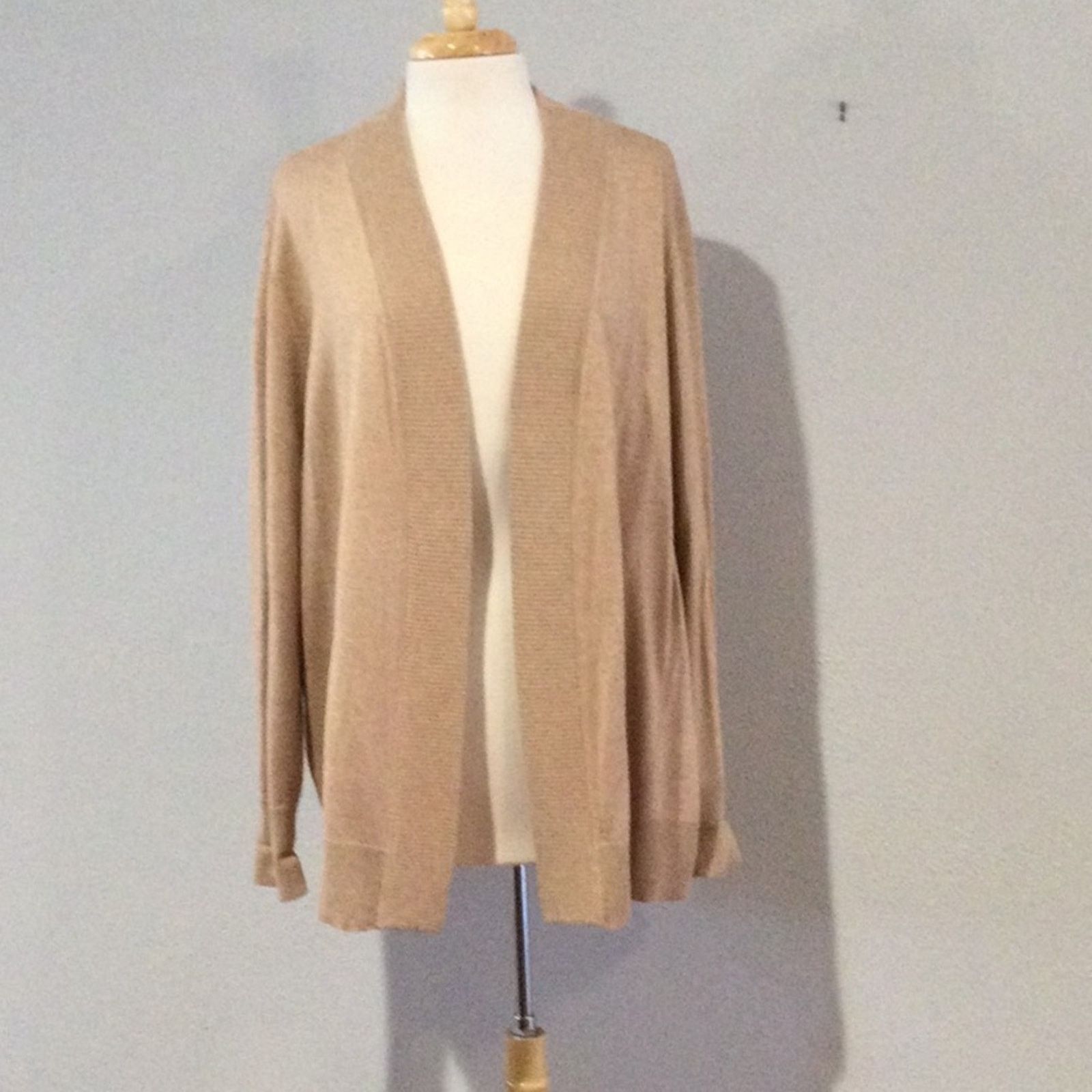Worthington Worthington Woman Lightweight Tan Open Front Cardigan 4X Size 4XL / US 24-26 - 1 Thumbnail