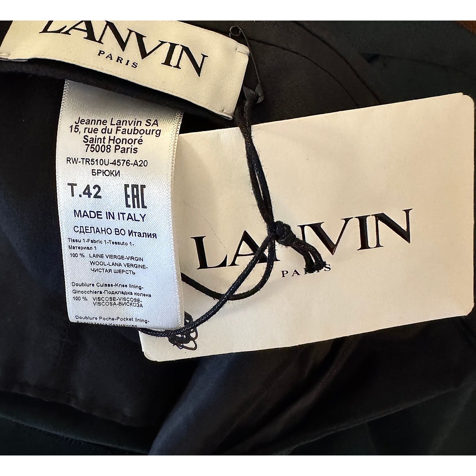 Lanvin Lanvin NWT Wool And Viscose Wide Leg With-Cuffs Trousers Size 32" / US 10 / IT 46 - 3 Thumbnail