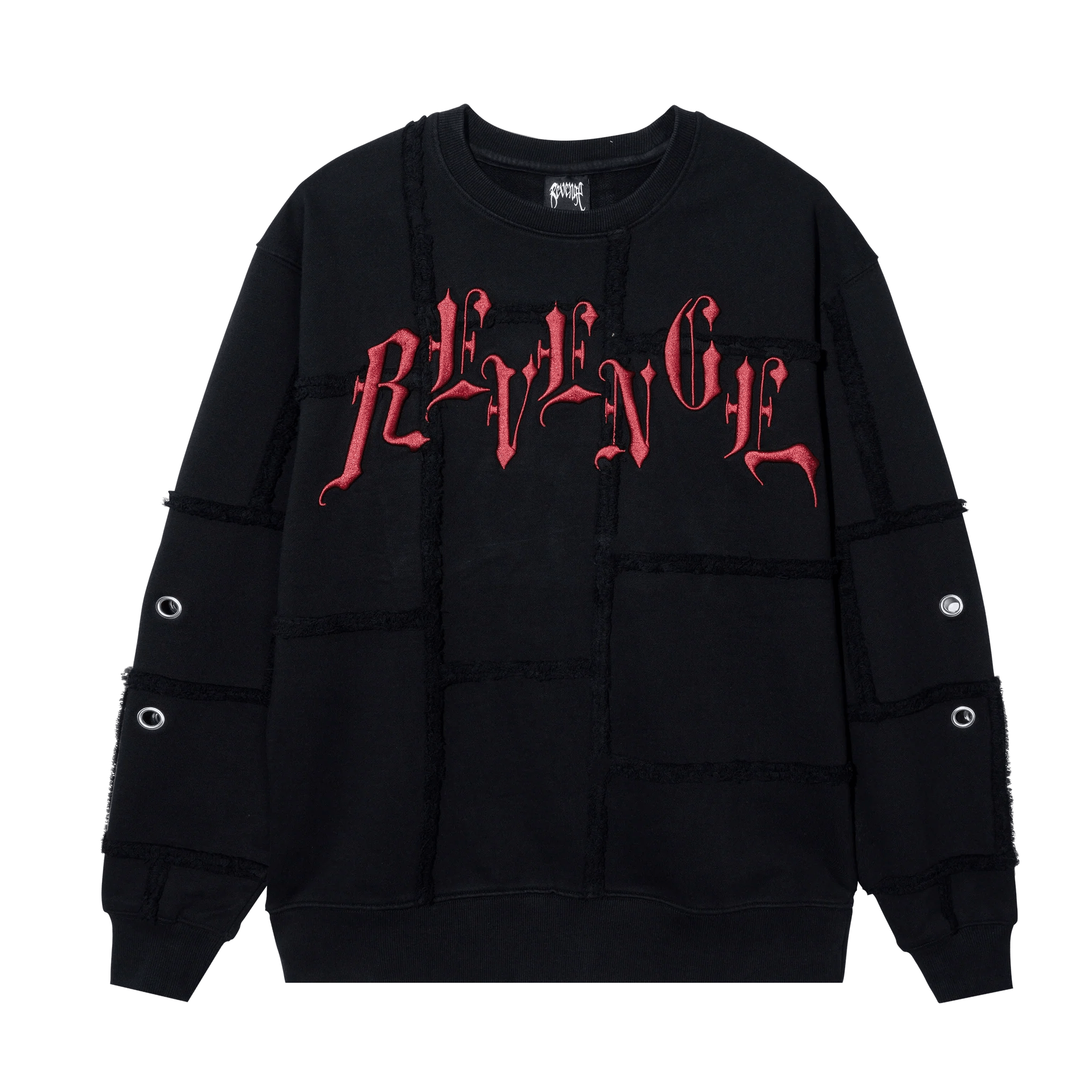 Revenge Patchwork Crewneck Black/Red Size US M / EU 48-50 / 2 - 1 Thumbnail
