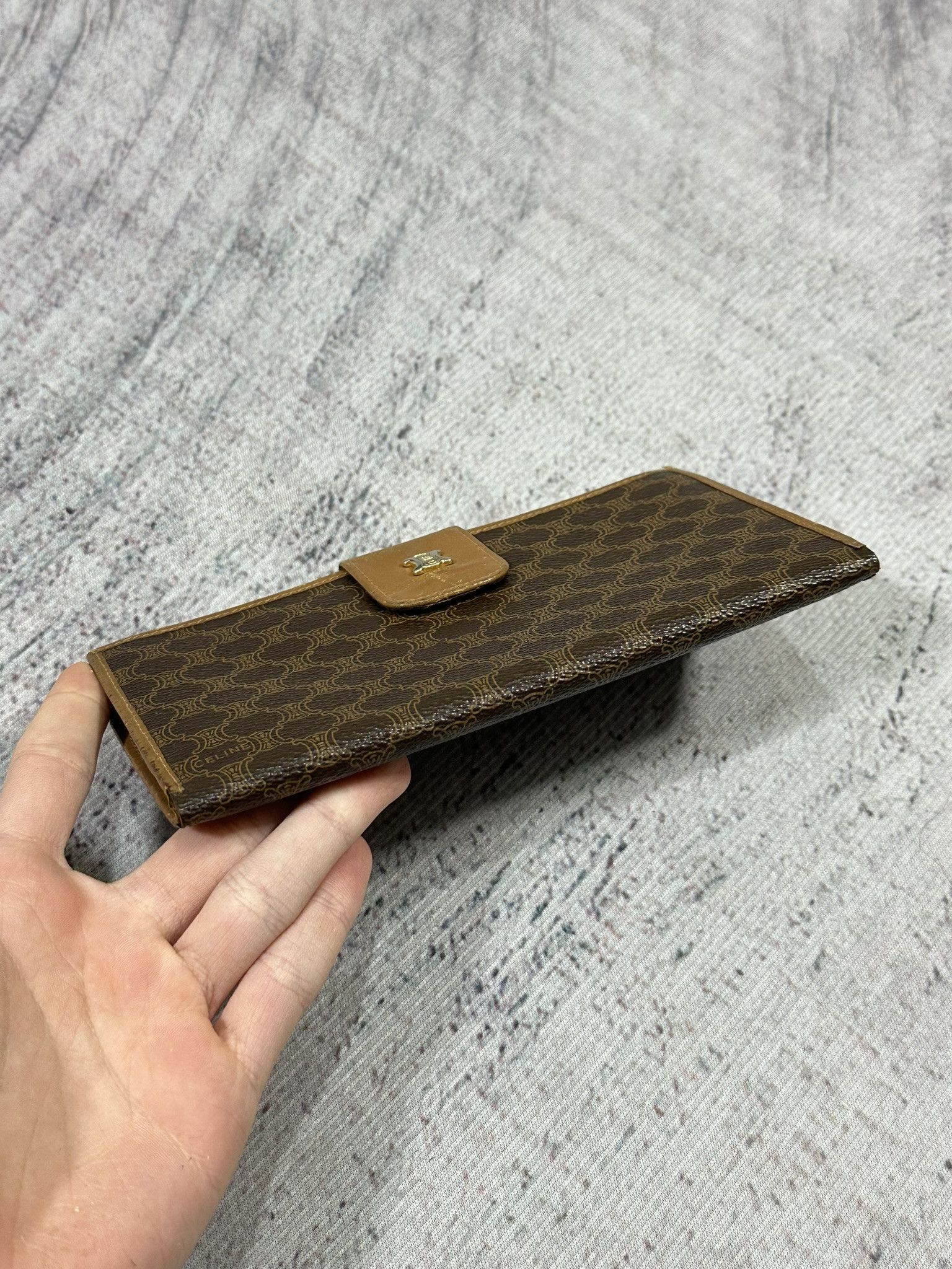 Celine Celine Long Wallet Macadam Brown Logo Monogram Vintage Purse Size ONE SIZE - 4 Thumbnail