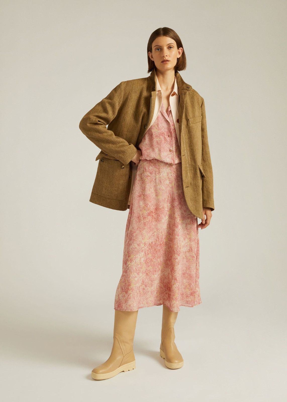 Loro Piana o1srvl11e0824 Alexandra Midi Dress in Pink Size L / US 10 / IT 46 - 5 Thumbnail