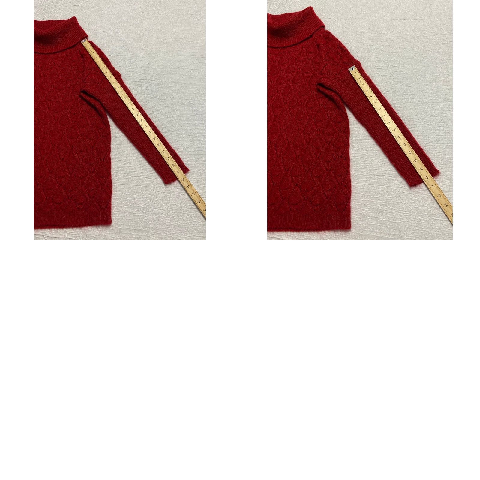 Vintage Elsamanda Red Italy Mohair Blend Knit Turtleneck Sweater Small Size S / US 4 / IT 40 - 8 Thumbnail