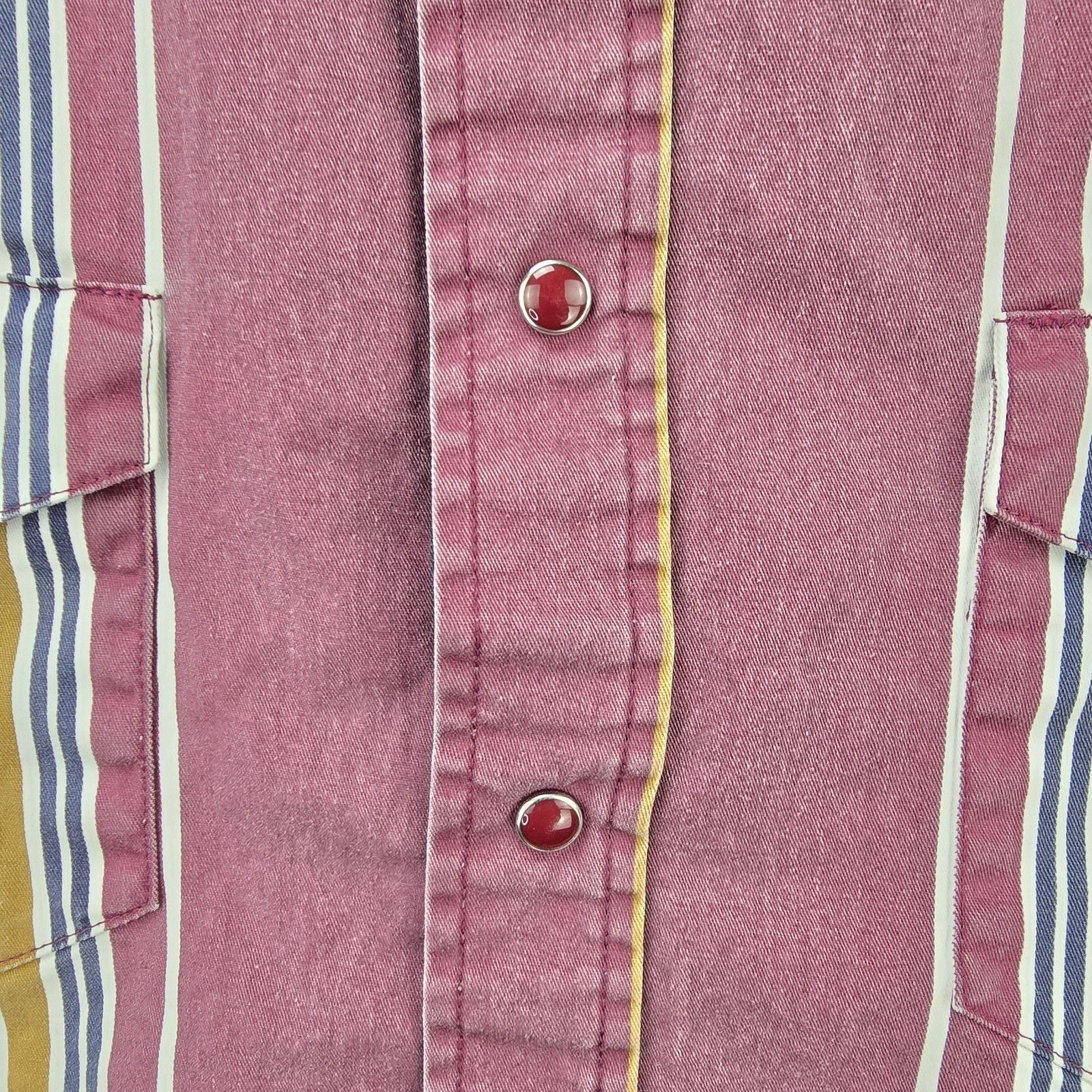 Wrangler Vintage Wrangler Brushpopper Shirt Men XL Stripe Pearl Snap Size US XL / EU 56 / 4 - 4 Thumbnail
