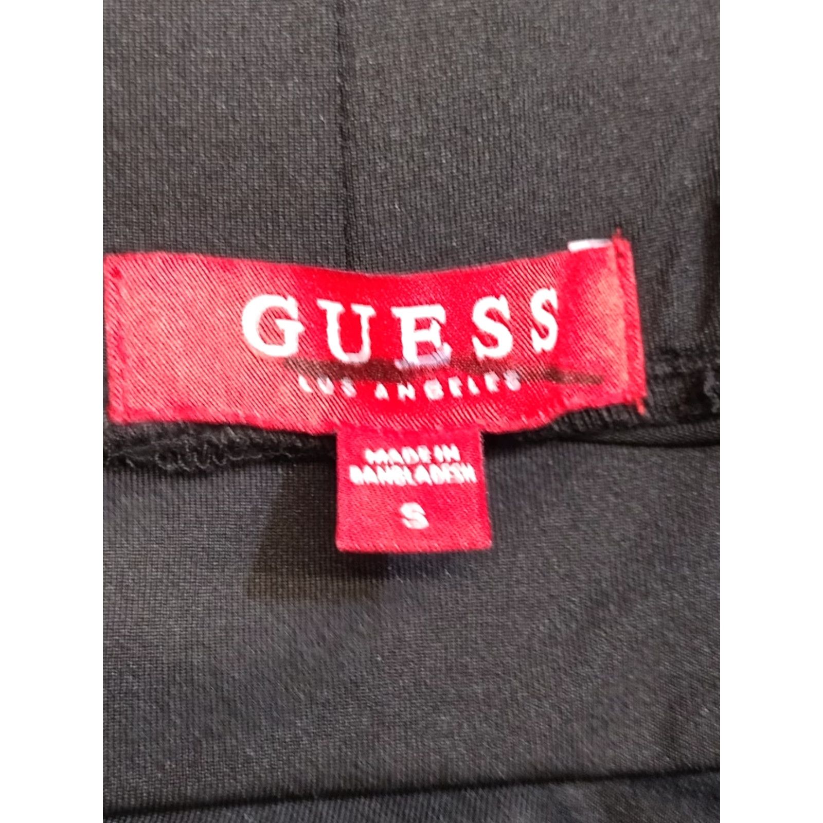 Guess GUESS Leggings Shirt Womens S Black Lilac/Brown Side Logo Stripe Pull On Leggings Size 28" / US 6 / IT 42 - 5 Thumbnail