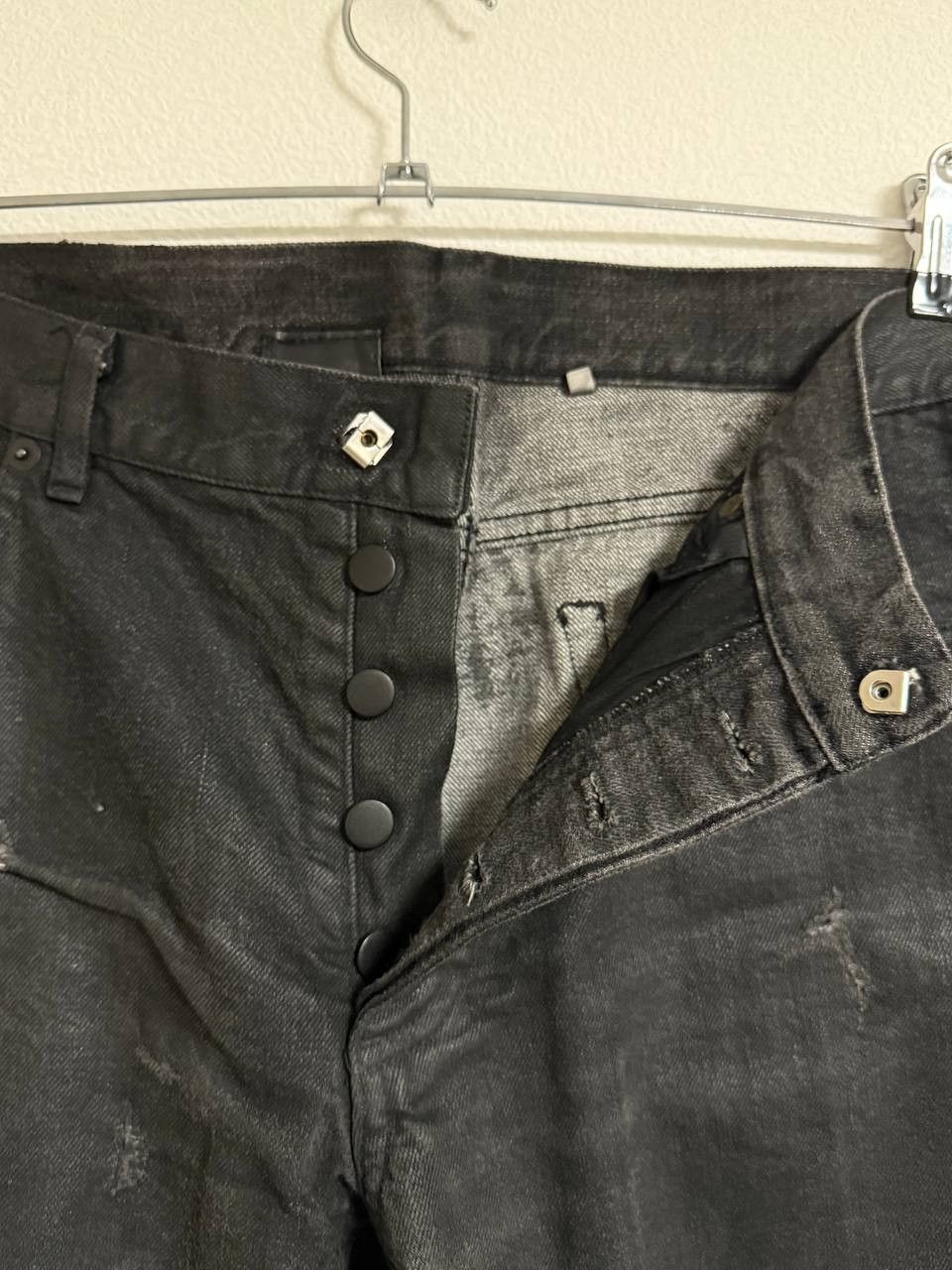 Dior SS04 HEDI WAXED STRIP JEANS Size US 33 - 6 Thumbnail