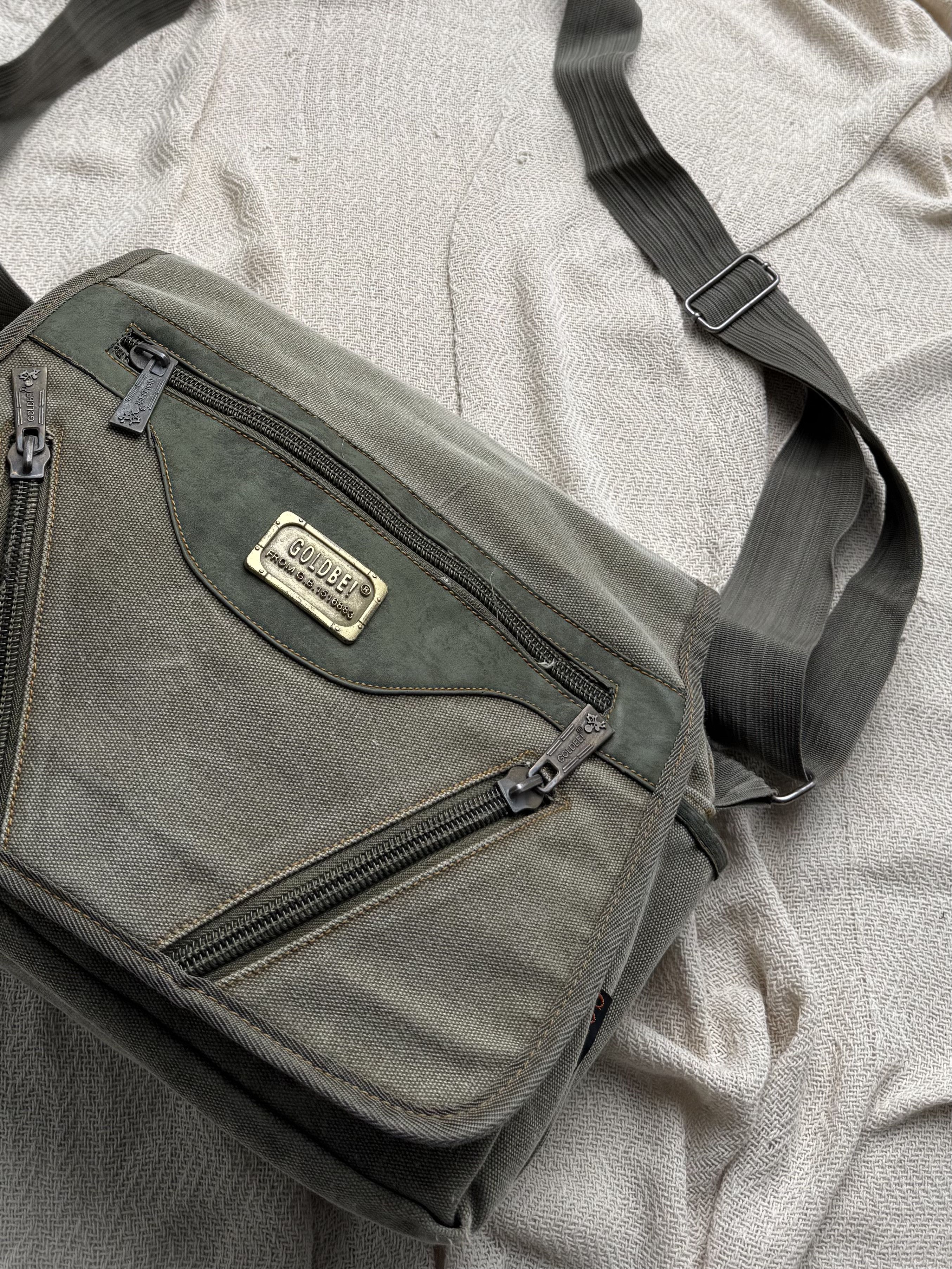 Vintage Vintage Crossbody Bag Khaki Utility Travel Shoulder Zip Size ONE SIZE - 3 Thumbnail