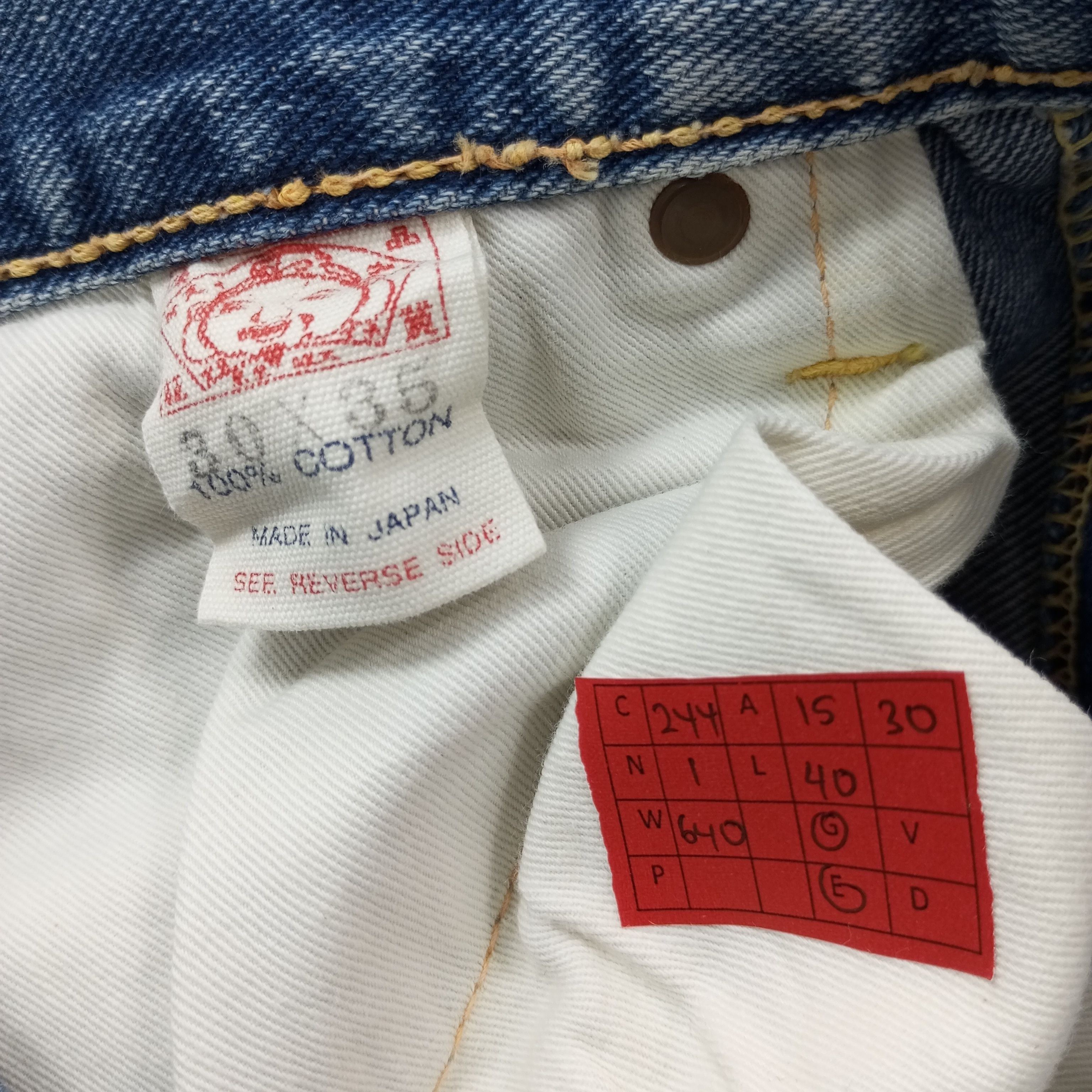 Evisu Vintage Evis Japanese Brand Custom Daicock Jeans c244n1 Size US 30 / EU 46 - 13 Thumbnail