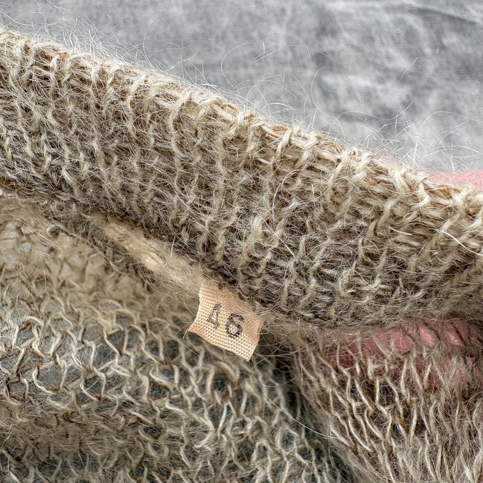 Vintage Vintage 60s Beige Mohair Fuzzy Kurt Cobain Sweater Cardigan Size US XL / EU 56 / 4 - 2 Thumbnail