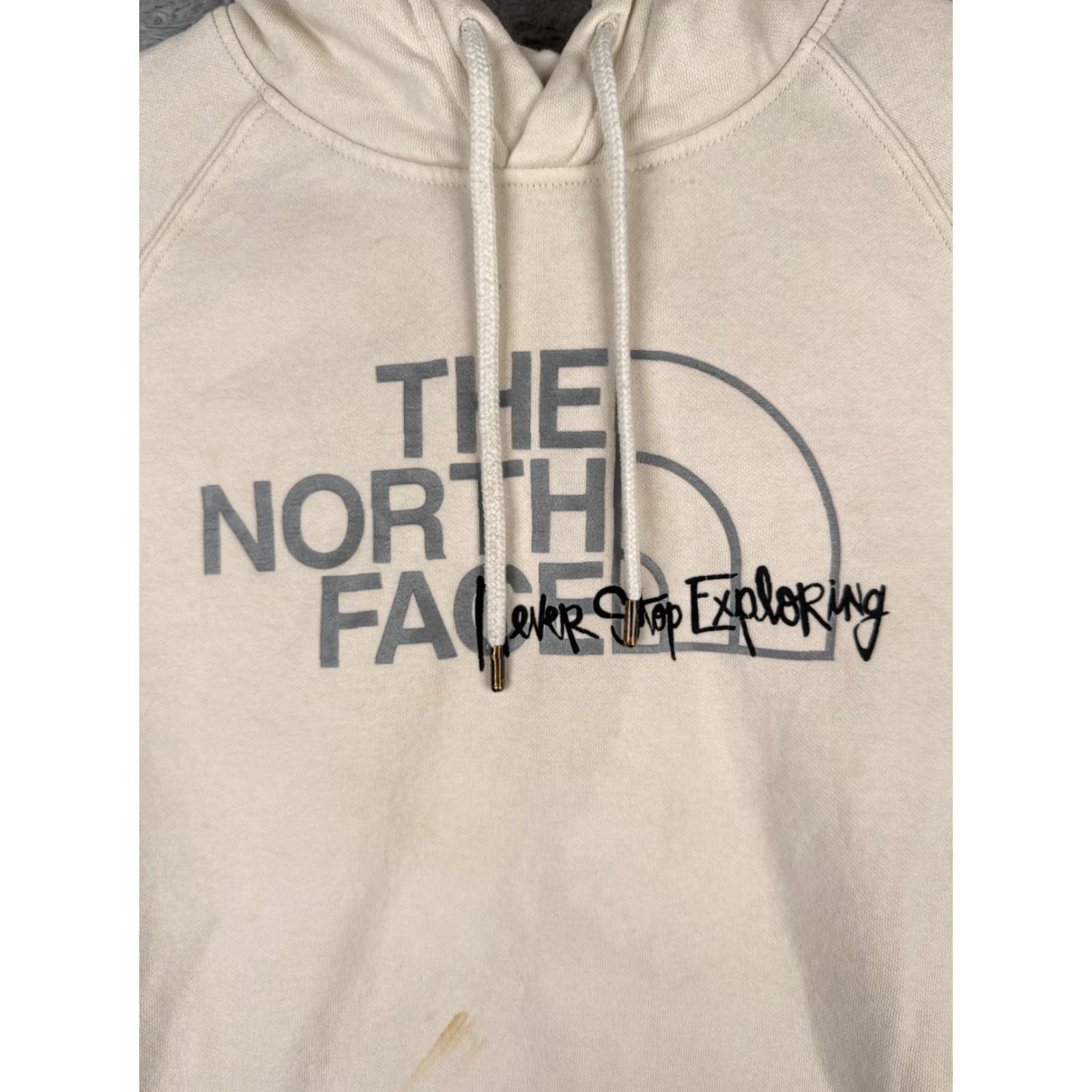 The North Face The North Face Hoodie Women L Beige Pullover Logo Front Pocket Regular Size Jersey Fabric READ Size L / US 10 / IT 46 - 6 Thumbnail