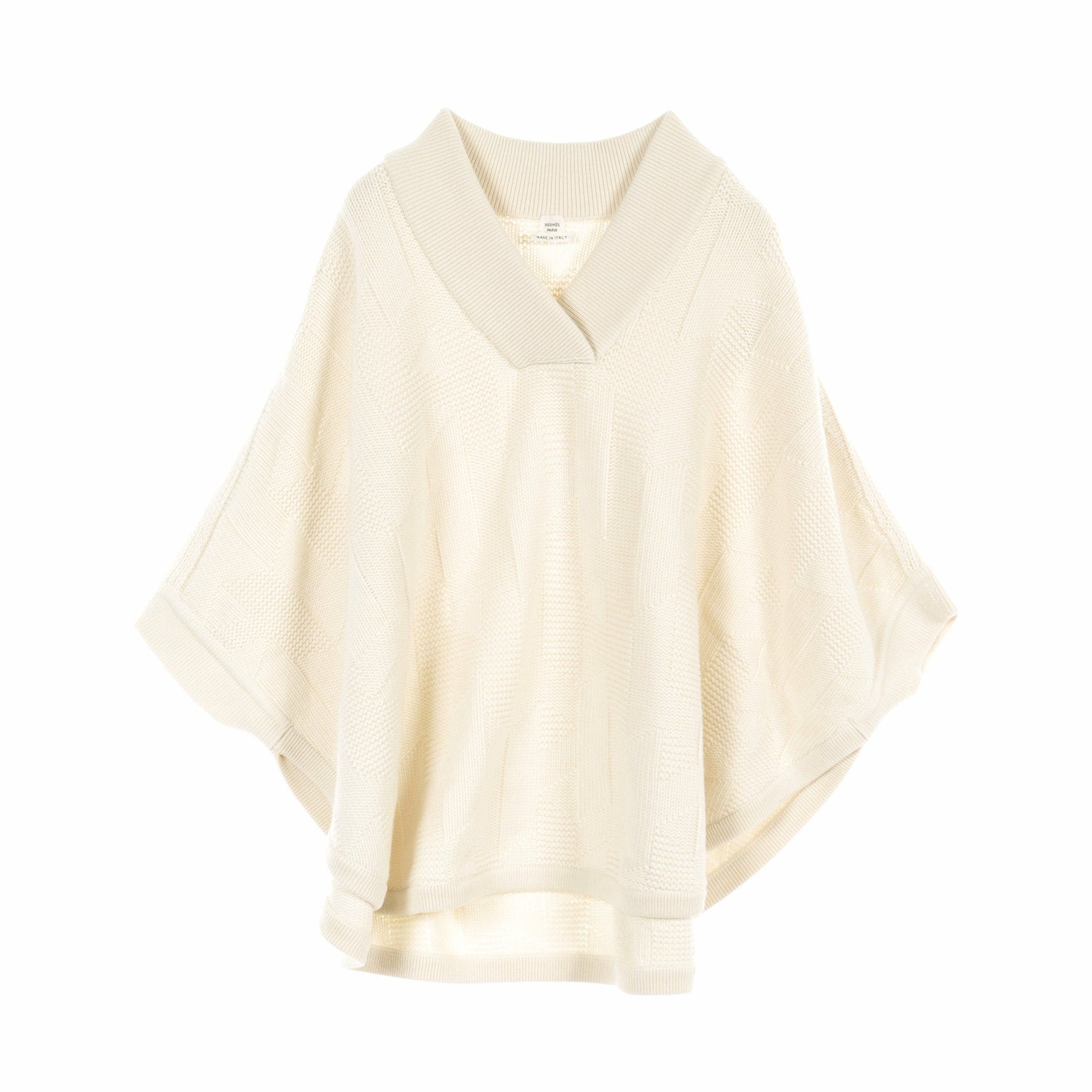 Hermes Hermes Poncho Wool Ivory 23Aw Size ONE SIZE - 1 Thumbnail
