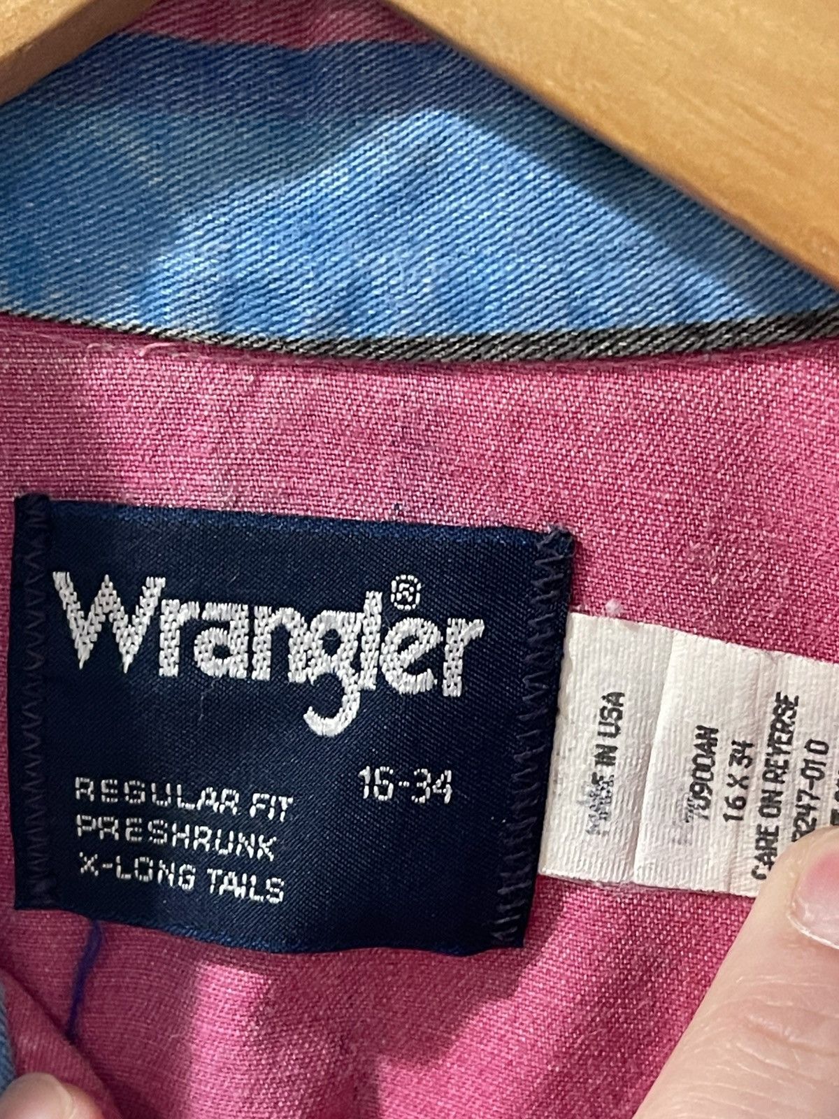 Vintage × Wrangler Vintage Wrangler Striped Brushpopper Rodeo Western Shirt 16 Size US L / EU 52-54 / 3 - 3 Thumbnail