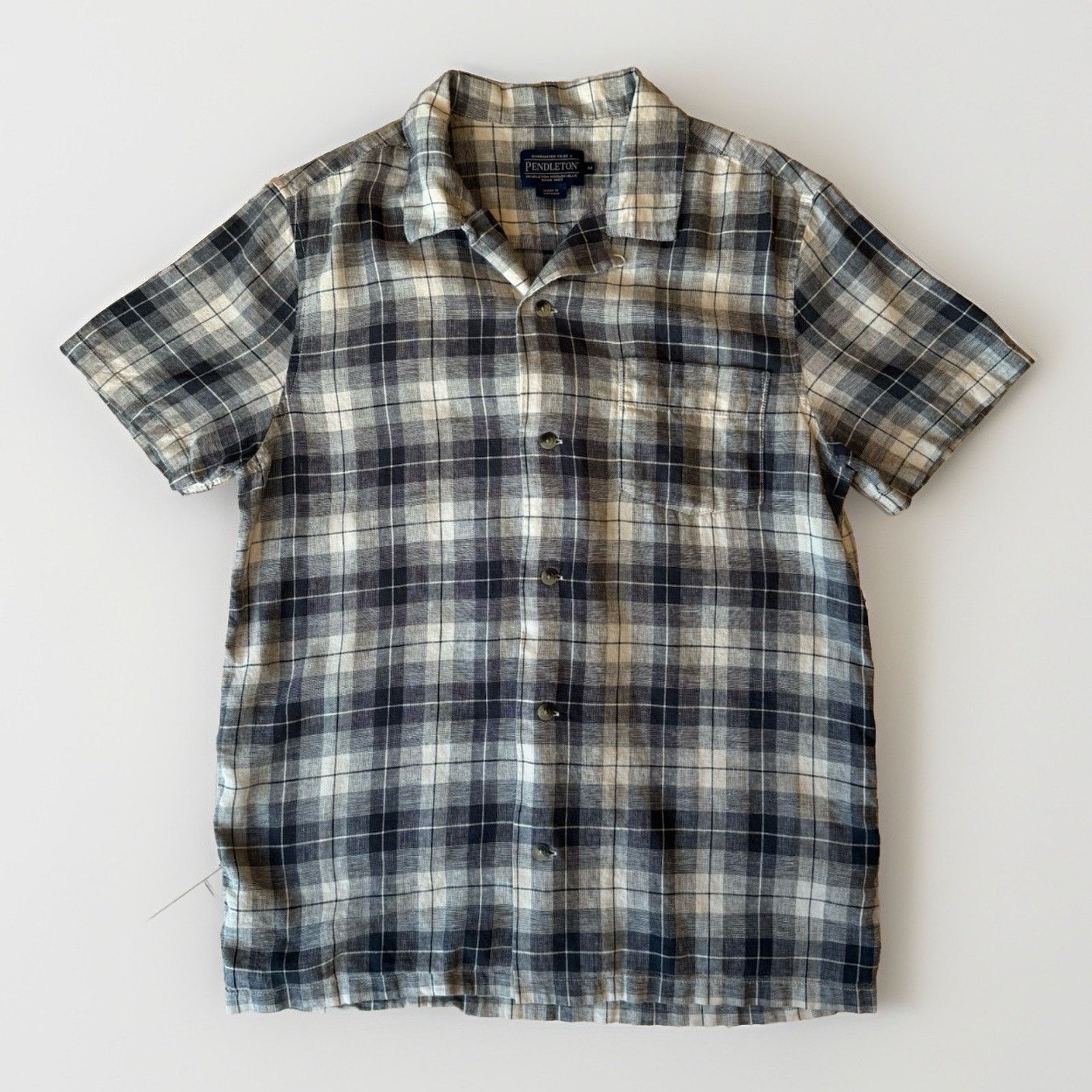 Pendleton Pendleton Loop Collar Shirt Medium Multicolor Linen Rayon Size US M / EU 48-50 / 2 - 1 Thumbnail