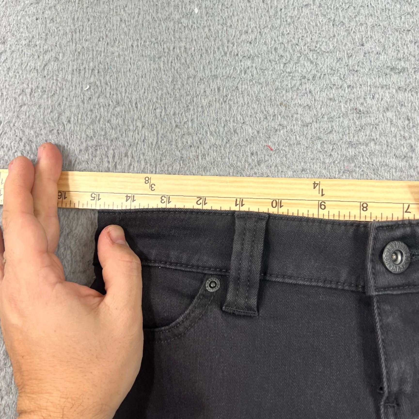 Harley Davidson Harley-Davidson Womens Jeans Skinny Fit Black 2 Pocket Zipper Button Logo 5-Pocket Denim Cotton Blend Inseam 30 Regular Slim Leg Casual Mens? Women? Size 26" / US 2 / IT 38 - 5 Thumbnail